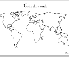 Carte du monde vierge a imprimer